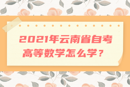 2021年云南省自考高等数学怎么学？