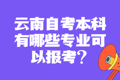 云南自考本科有哪些专业可以报考?