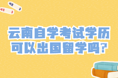 云南自学考试学历可以出国留学吗?