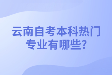 云南自考本科热门专业有哪些?