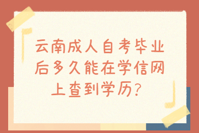 云南成人自考毕业后多久能在学信网上查到学历?